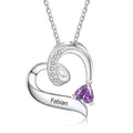 Personalized Birthstone Custom Engrave Name Necklace Heart Pendants - MERGE.DAY.1.FREESTYLE