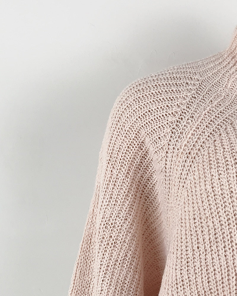 Women Turtleneck Oversized Knitted Dress Solid Long Sleeve Casual Elegant Mini Sweater Dress Plus Size - MERGE.DAY.1.FREESTYLE