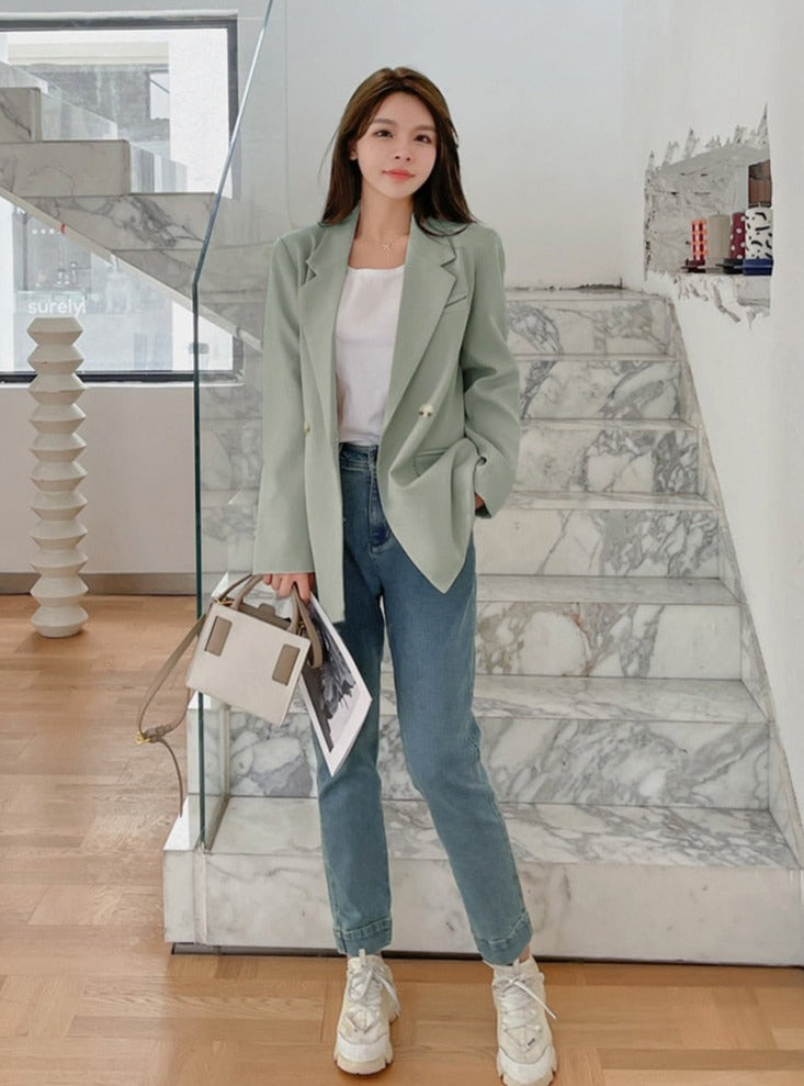 Oversized Women Jacket Loose Double Breasted Female Suit Coats Elegant - MERGE.DAY.1.FREESTYLE