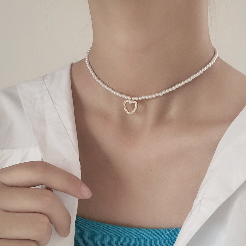 Trend Jewelry Wedding Big Pearl Necklace For Women Fashion White Imitation Pearl Choker - MERGE.DAY.1.FREESTYLE