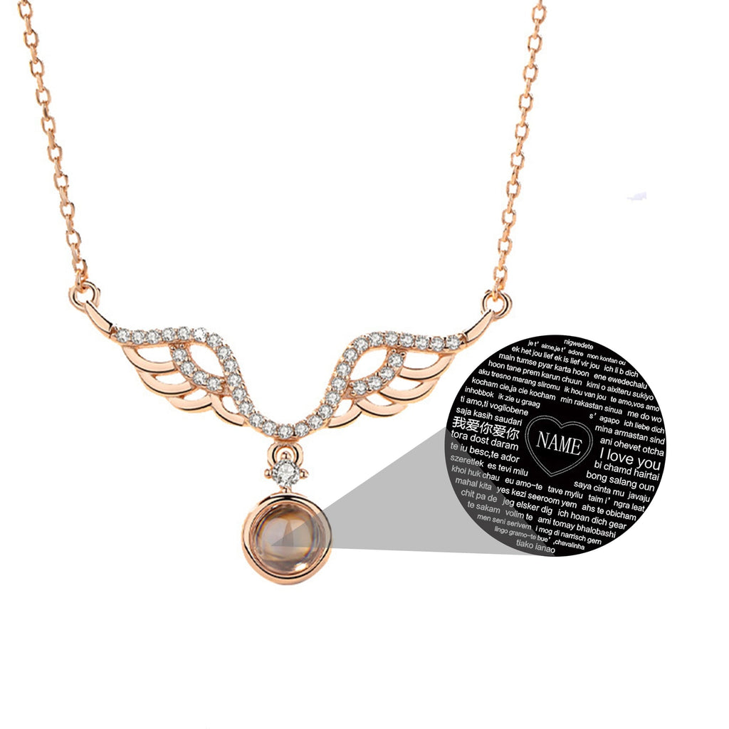 Customized 925 Silver 100 languages Projection Necklace Couple Memory Gifts - MERGE.DAY.1.FREESTYLE