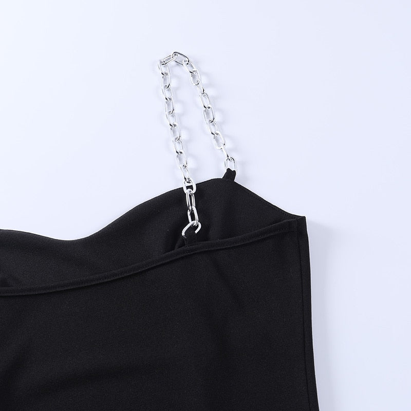 Women's Dresses Chain Strapless Sleeveless Solid Basic Split Knee-Length Bodycon 2022 - MERGE.DAY.1.FREESTYLE