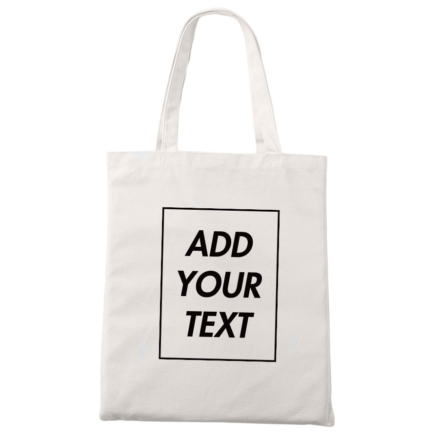 Custom Tote Bag Shopping Add Your Text Print Original Design Zipper Unisex Fashion Travel Canvas Bags - MERGE.DAY.1.FREESTYLE