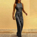 Women Sleeveless Sequin Glitter Shiny Jumpsuit Trousers Sexy Slim Fit Backless Romper - MERGE.DAY.1.FREESTYLE