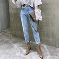 Women Streetwear Loose Female Denim Jeans Buttons Zipper Ladies trouser - MERGE.DAY.1.FREESTYLE