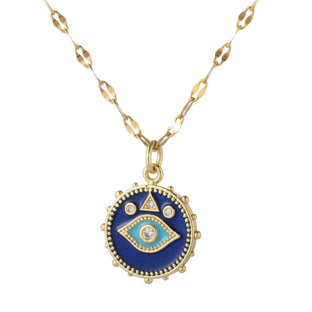 Boho Evil Bllue Eye Necklace for Women Men Snake All-seeing Eye Collar Necklace - MERGE.DAY.1.FREESTYLE