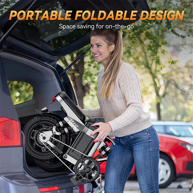 Factory Price A12 US Warehouse Foldabal 15AH 48V Ebike Electric 14" Tires E Bike Lithium Battery Carbon Steel Electric City Bike - MERGE.DAY.1.FREESTYLE