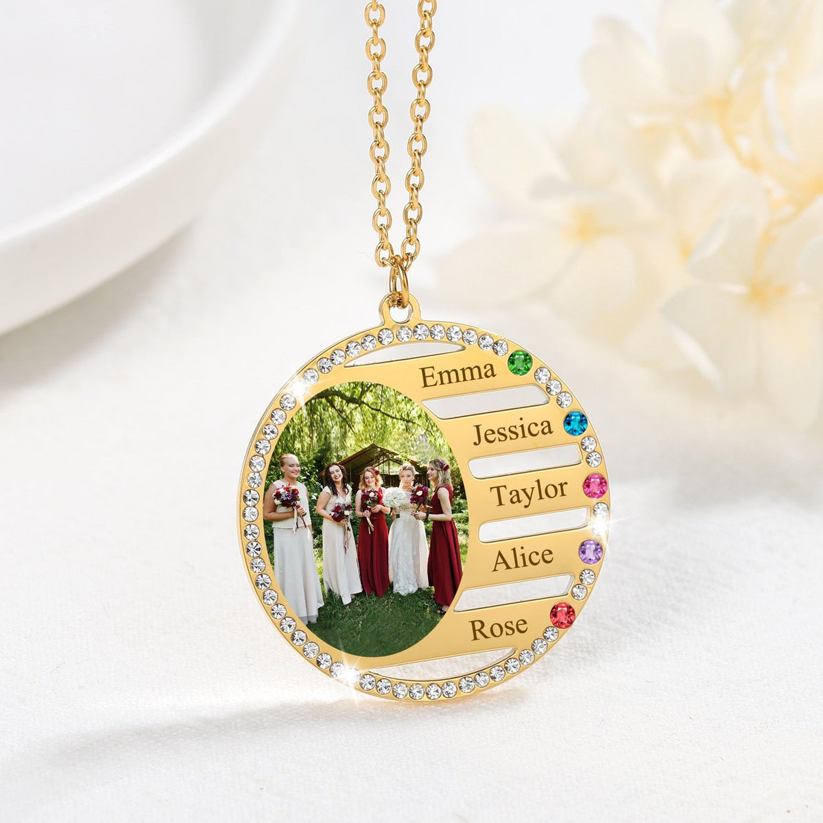 Personalized Name Necklace For Family Gift Birthstone Crystal Pendan - MERGE.DAY.1.FREESTYLE
