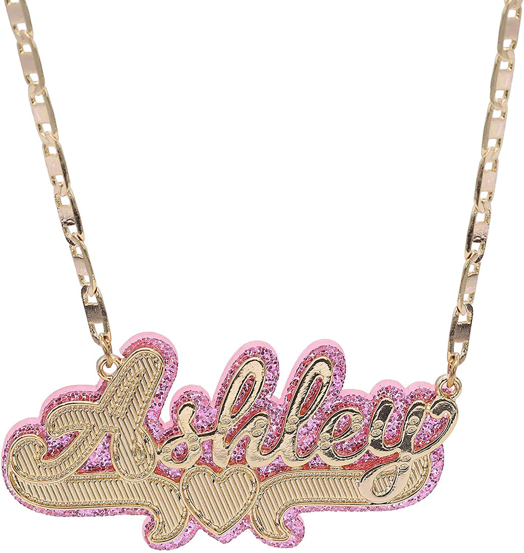 Custom Name Necklace Double Nameplate Acrylic Pendant Necklace Customized Name - MERGE.DAY.1.FREESTYLE