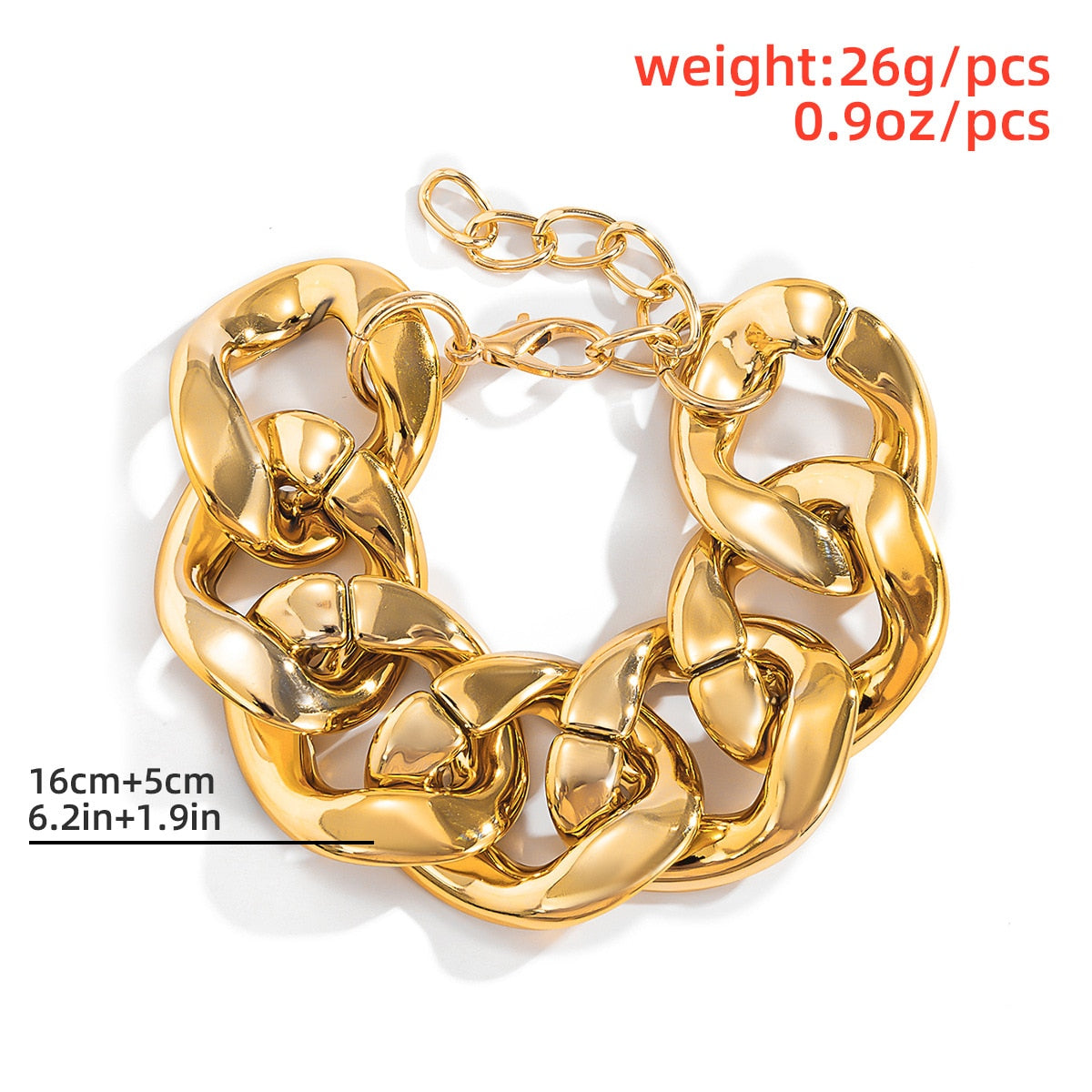 Hip Hop Thick Link Chain Bracelet Women's CCB Material - MERGE.DAY.1.FREESTYLE