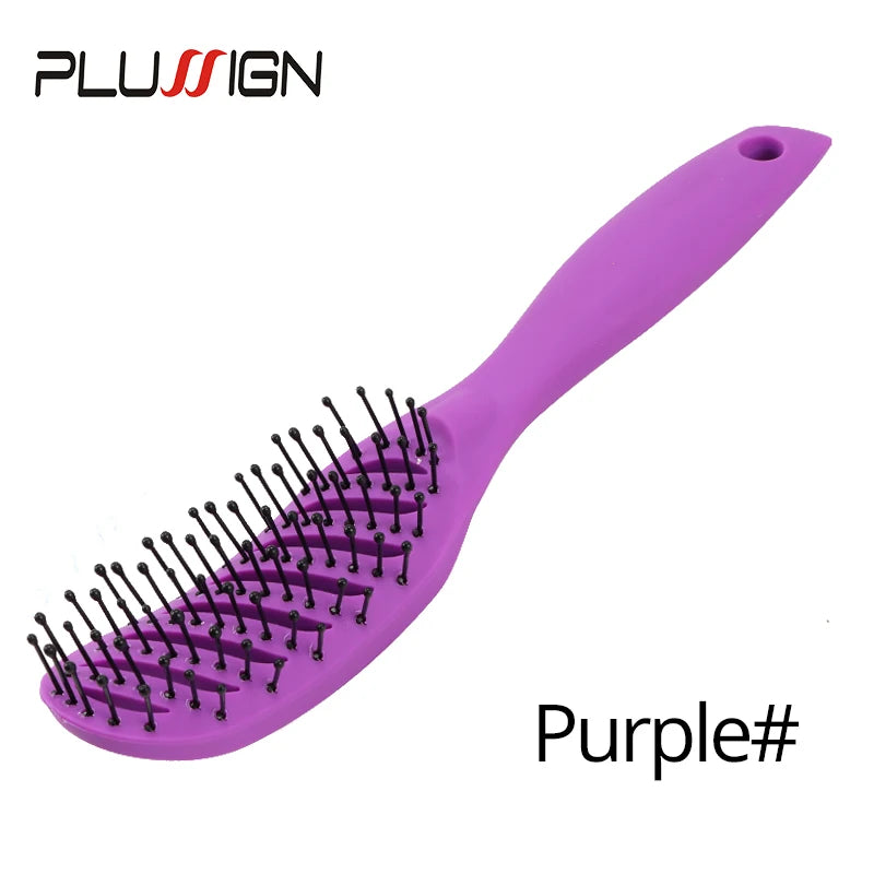 Styling Curly Hair Brush Salon Massager Comb Brush Detangling Drying Brush Anti Static Curved Vent Brush Scalp Massage Comb - MERGE.DAY.1.FREESTYLE