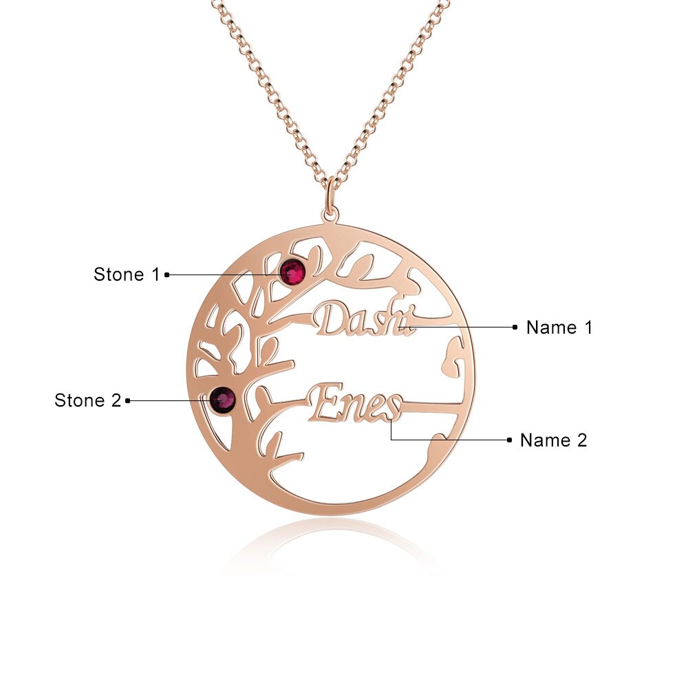 Customized Family Tree Necklace Sister Best Friend Nameplate Gift - MERGE.DAY.1.FREESTYLE