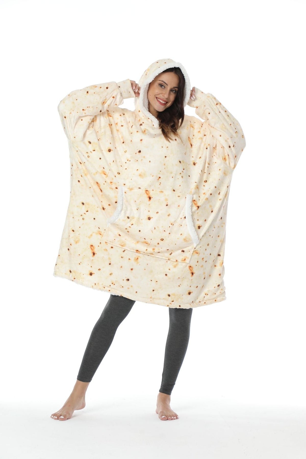 Sudadera con capucha extragrande para mujer, sudadera tipo manta gigante de forro polar con diseño tie-dye