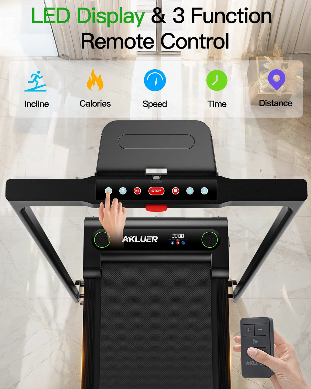 2-in-1 Folding Treadmill With LED Screen Electric Walking Pad for Home Gym Use Without Heart Rate Test - MERGE.DAY.1.FREESTYLE