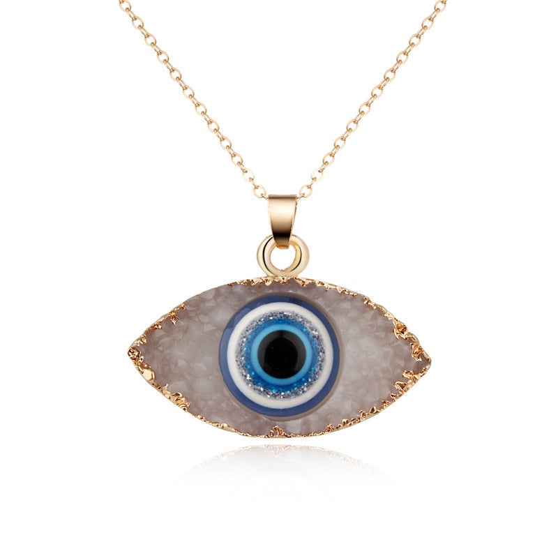 Turkish Evil Eye Pendant Choker Necklace Lucky Blue Evil Eyes Clavicle Chain Necklace - MERGE.DAY.1.FREESTYLE