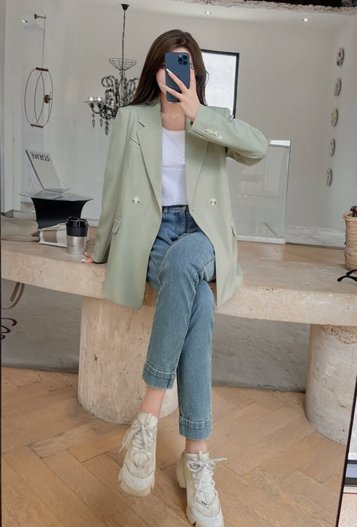 Oversized Women Jacket Loose Double Breasted Female Suit Coats Elegant - MERGE.DAY.1.FREESTYLE