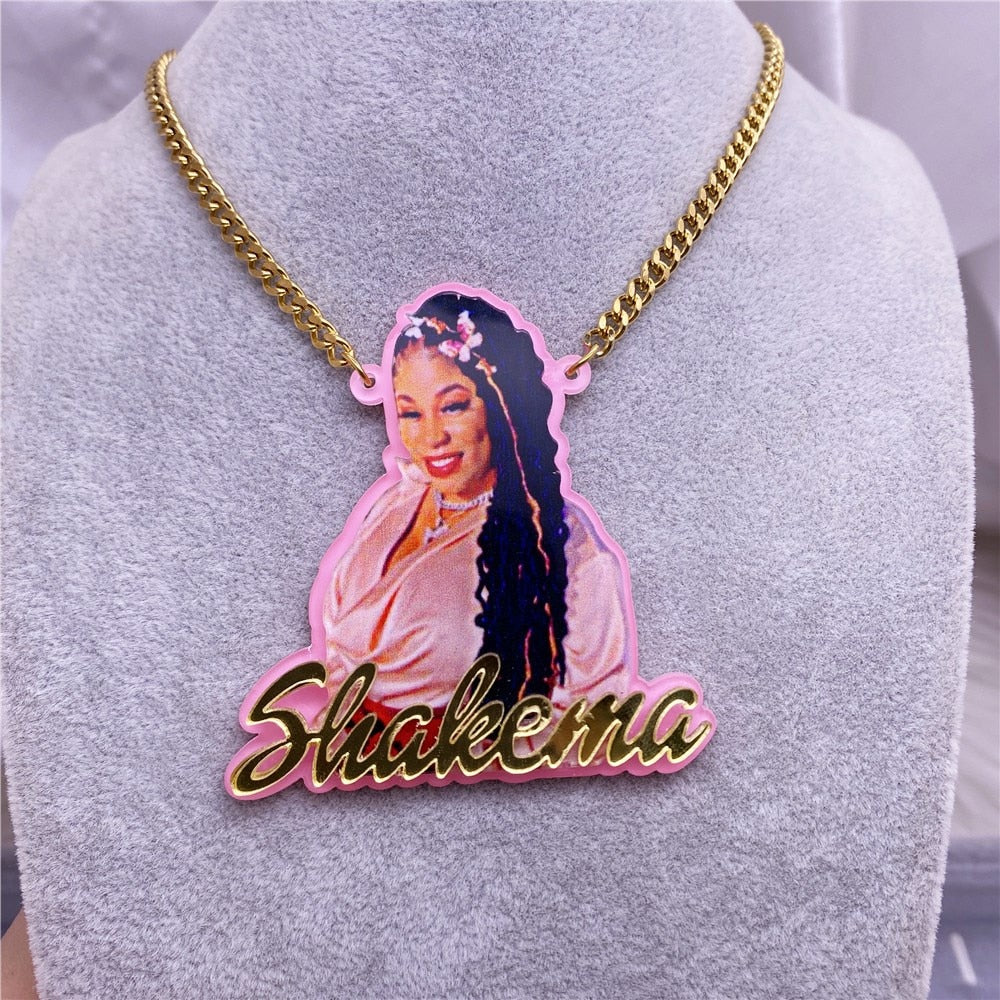 Custom Name Picture Necklace for Women Personalized Acrylic Pendent Necklace Custome Jewelry - MERGE.DAY.1.FREESTYLE