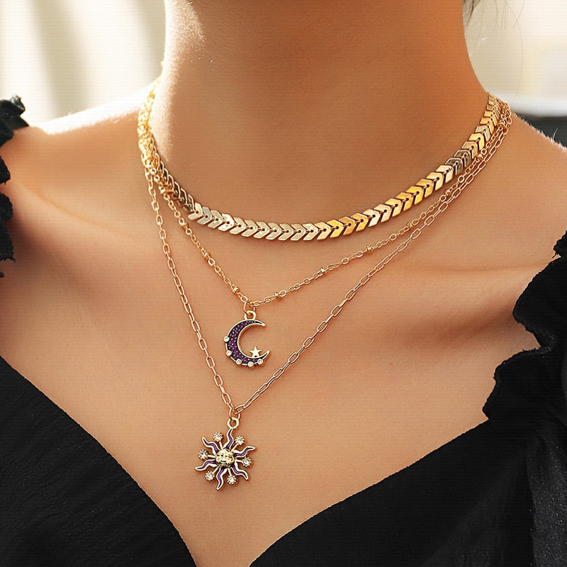 Water-wave Pearl Necklace For Women Charming Big Metal Geometric Statement Collar Necklace - MERGE.DAY.1.FREESTYLE