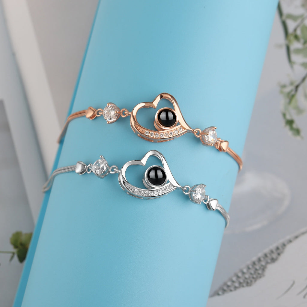 Customize Photo Name Projection Bracelet For Heart Chain Bracelets - MERGE.DAY.1.FREESTYLE