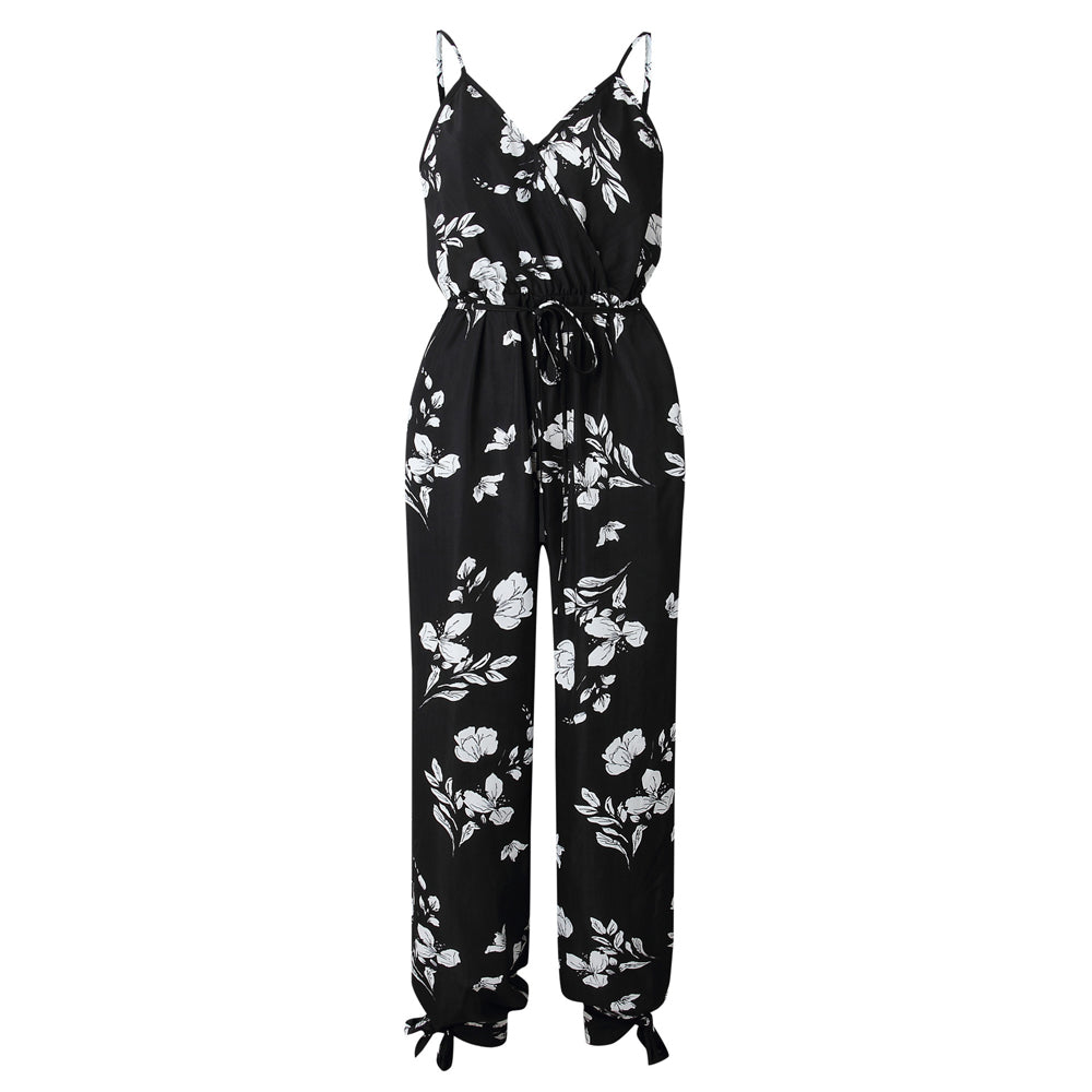 Women Sleeveless Loose Baggy Trousers Solid Romper Jumpsuit Cotton Print Broadcloth - MERGE.DAY.1.FREESTYLE