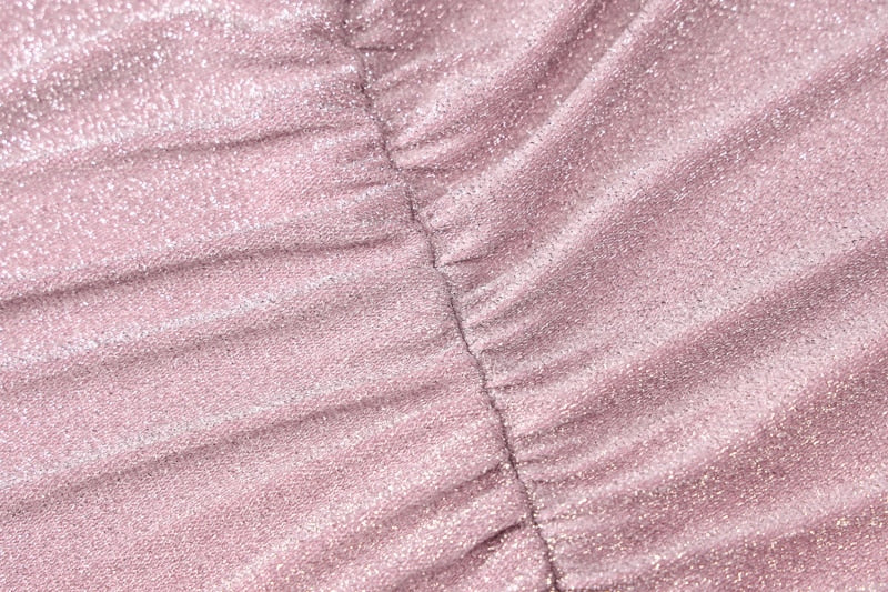 Bling Glitter Sequin Women Strap Mini Dress Ruched Lace Up Backless Bodycon - MERGE.DAY.1.FREESTYLE