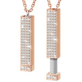 Rose Gold Personalized Name Retractable Double-layer Engraved 3D Necklace - MERGE.DAY.1.FREESTYLE