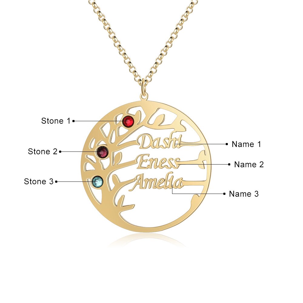 Customized Family Tree Necklace Sister Best Friend Nameplate Gift - MERGE.DAY.1.FREESTYLE