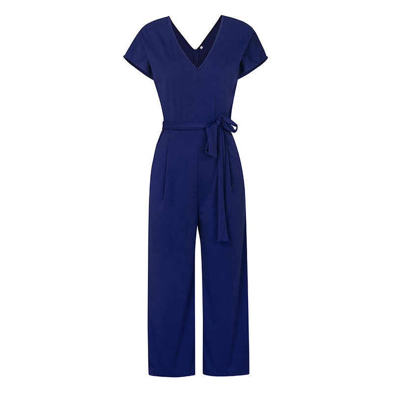 Summer 2022 Streetwear V-neck Jumpsuit Beach Elegant Party One Piece Black Rompers - MERGE.DAY.1.FREESTYLE