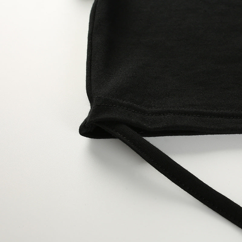 Summer Women Black Short T-Shirts Sexy Crop Tops Short Sleeve Bandage Tee Tops Female Shirts - MERGE.DAY.1.FREESTYLE