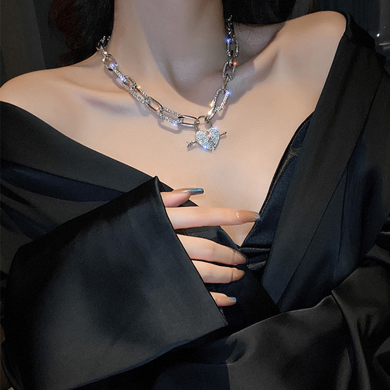 Metal Love Heart Cupid Pendants Female Clavicle Chain Light Luxury Niche Design Necklace - MERGE.DAY.1.FREESTYLE