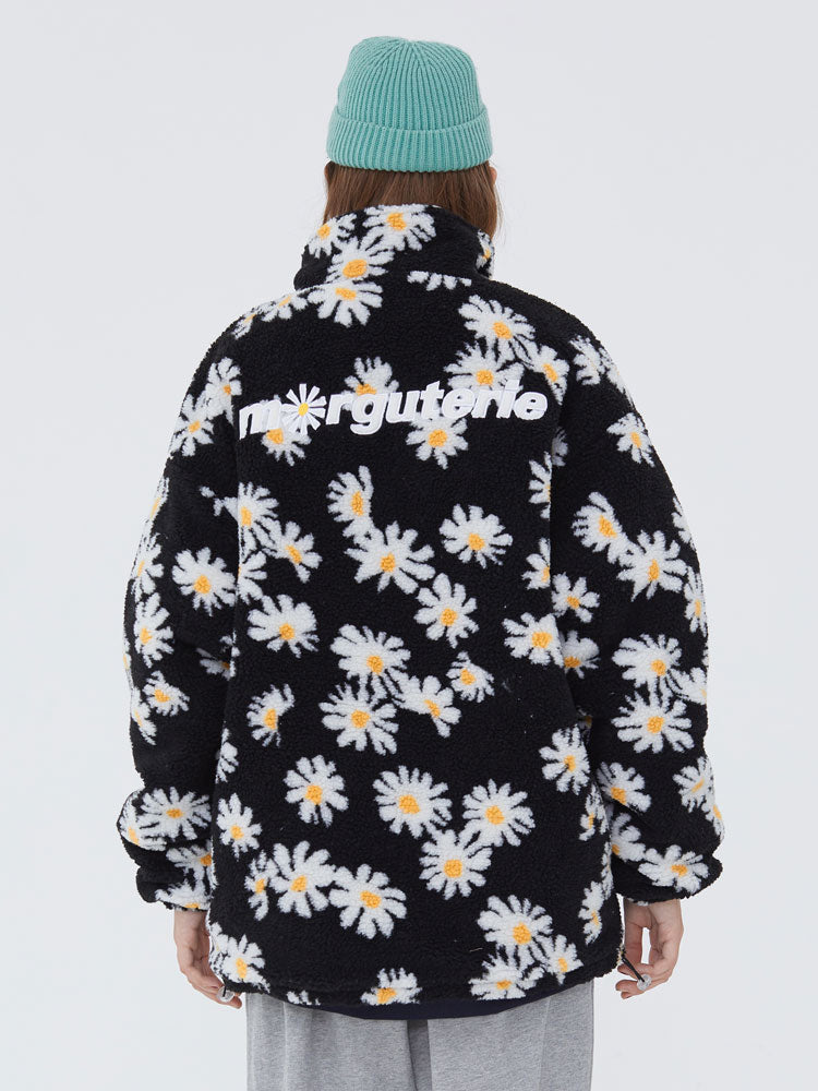 Cotton Padded Thick Parkas Jackets Daisy Print Fleece Warm Full Zip Coats - MERGE.DAY.1.FREESTYLE