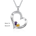 Personalized 1-6 Name Engraving Heart Pendant DIY Birthstone Necklace - MERGE.DAY.1.FREESTYLE
