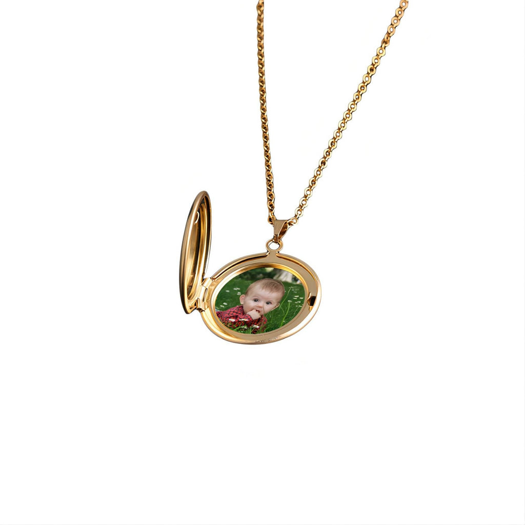 Wedding Gift For Couple Custom Color Photo Round Locket Necklaces Pendant - MERGE.DAY.1.FREESTYLE