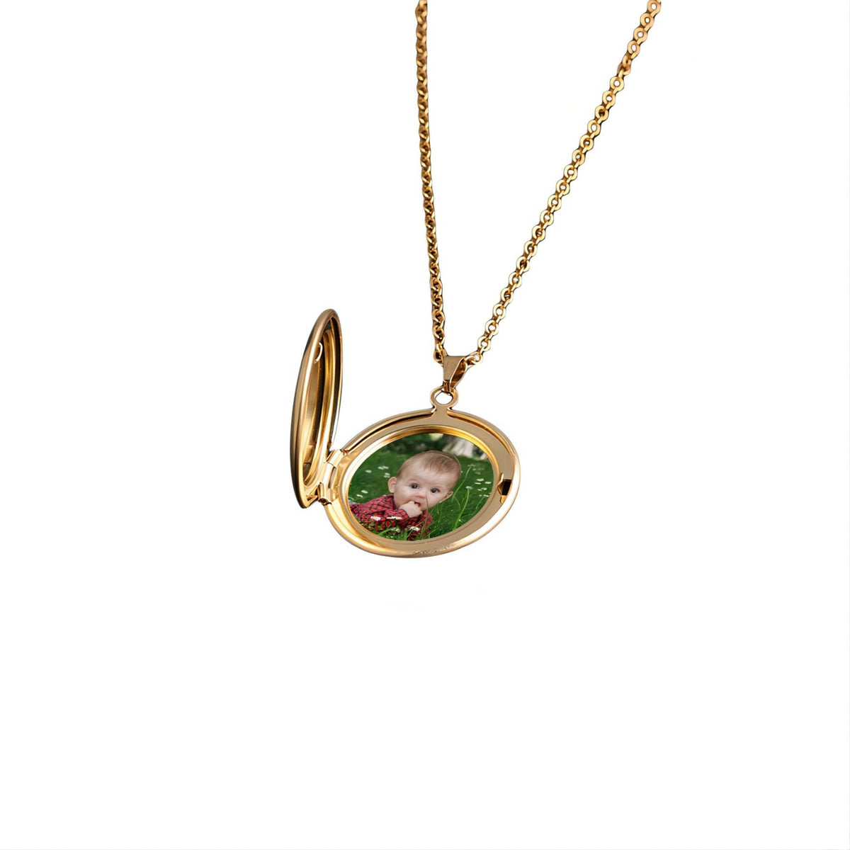 Wedding Gift For Couple Custom Color Photo Round Locket Necklaces Pendant - MERGE.DAY.1.FREESTYLE