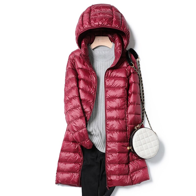 Ultralight Thin Down Jacket White Duck Down Hooded long Jackets Long Sleeve - MERGE.DAY.1.FREESTYLE