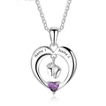 Personalized Name Heart Birthstone Baby Feet Necklace - MERGE.DAY.1.FREESTYLE