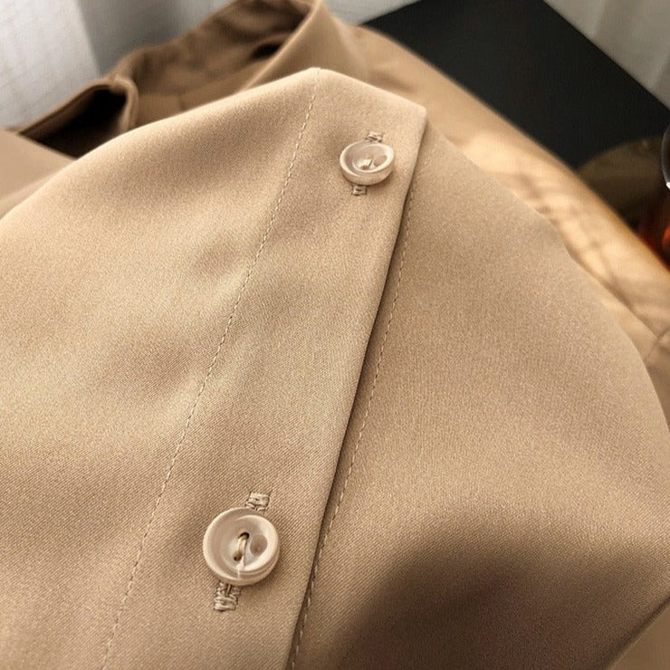 Satin Shirts Long Sleeve Turn Down Collar Elegant Office Ladies Workwear - MERGE.DAY.1.FREESTYLE