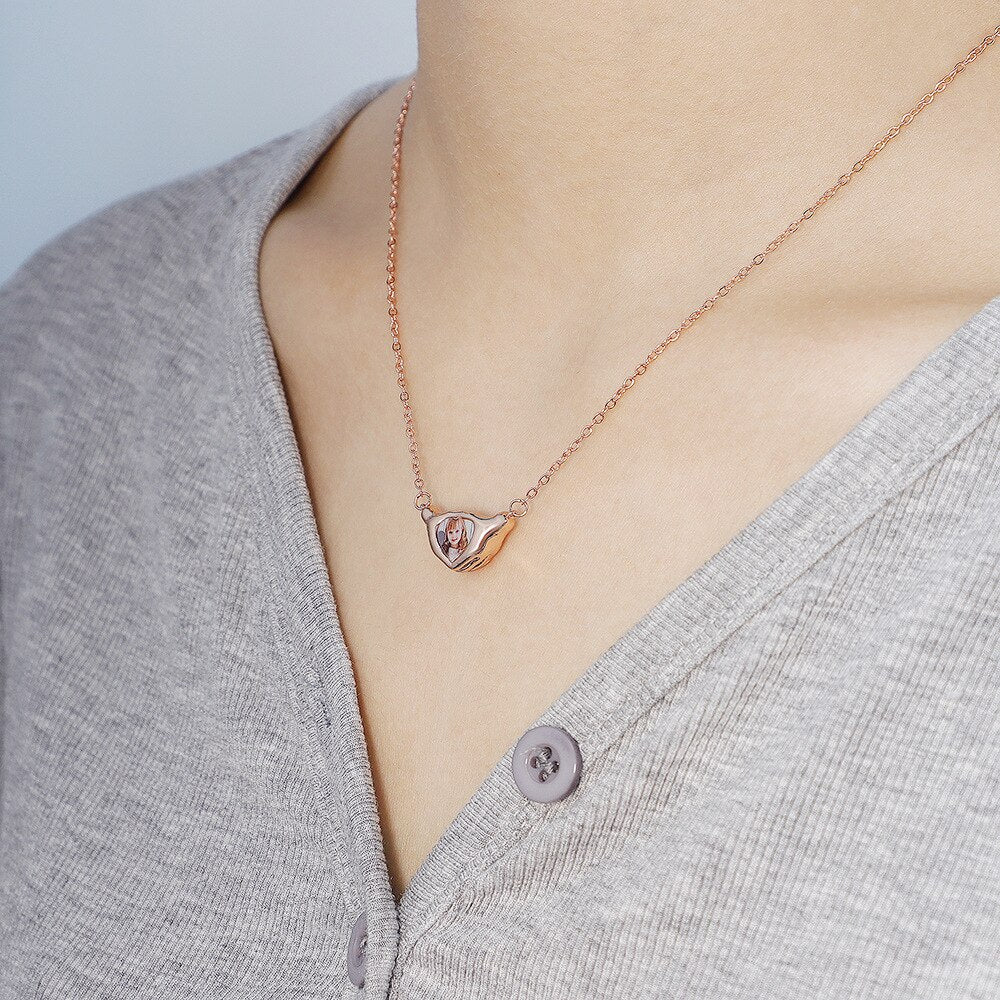 Heart Shaped Pendant Copper Personalized Colorful Baby Children's Photo Necklaces - MERGE.DAY.1.FREESTYLE