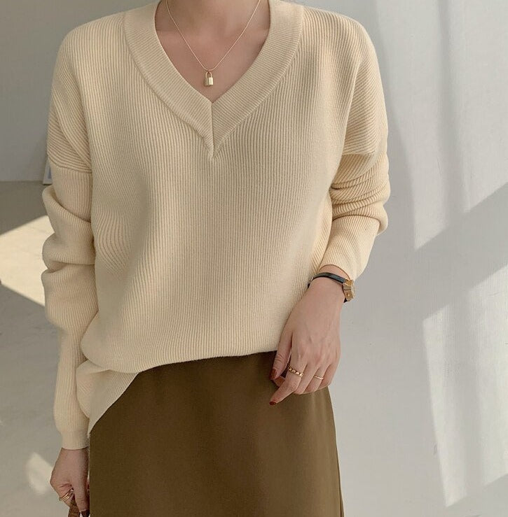 Full Sleeve Loose Female Pullovers Jumpers Autumn Winter Thick Ladies Knitwear - MERGE.DAY.1.FREESTYLE