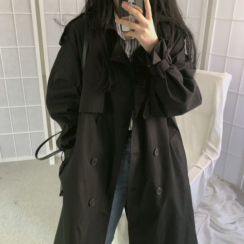 Loose Overcoat Autumn Winter Fashion Double-breasted Windbreaker Femme - MERGE.DAY.1.FREESTYLE