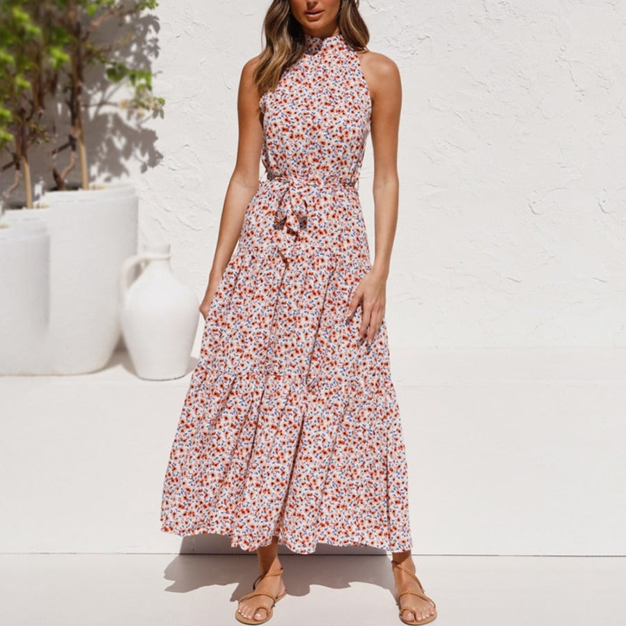 Summer Long Dress Polka Dot Casual Dresses Black Sexy Halter Strapless Sundress Vacation - MERGE.DAY.1.FREESTYLE