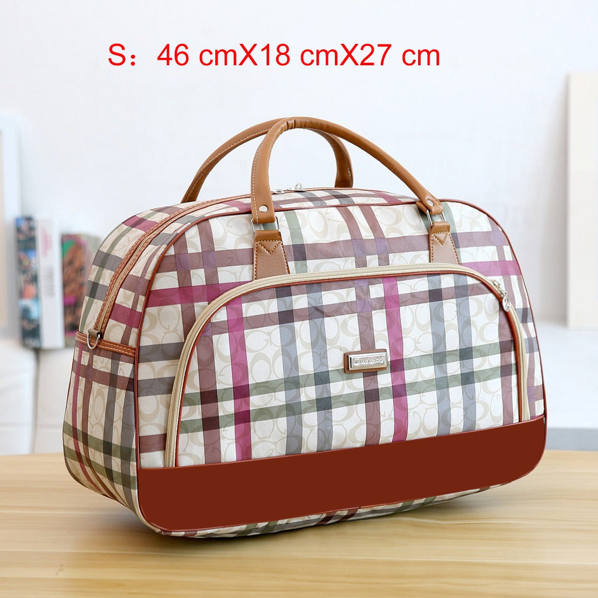 Women Travel Bags PU Leather Large Capacity Waterproof Print Luggage Duffle Bag - MERGE.DAY.1.FREESTYLE