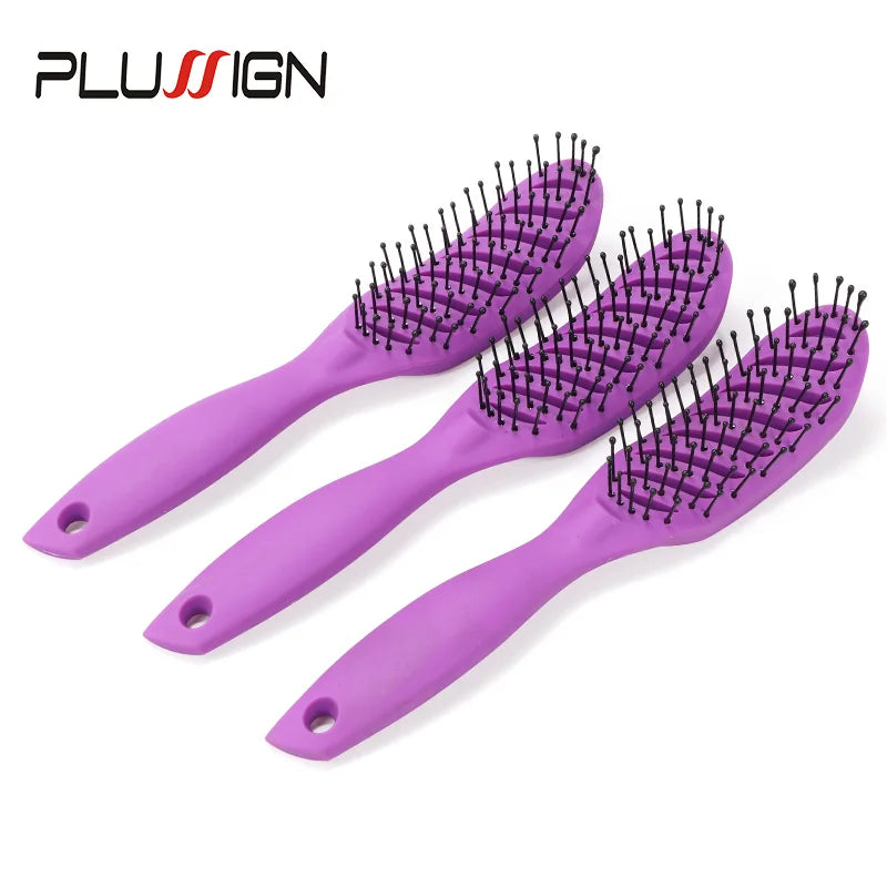 Styling Curly Hair Brush Salon Massager Comb Brush Detangling Drying Brush Anti Static Curved Vent Brush Scalp Massage Comb - MERGE.DAY.1.FREESTYLE