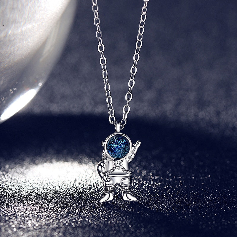 Spaceman Moon Couples Necklace Milky Way Space Pendant Necklaces Jewelry - MERGE.DAY.1.FREESTYLE
