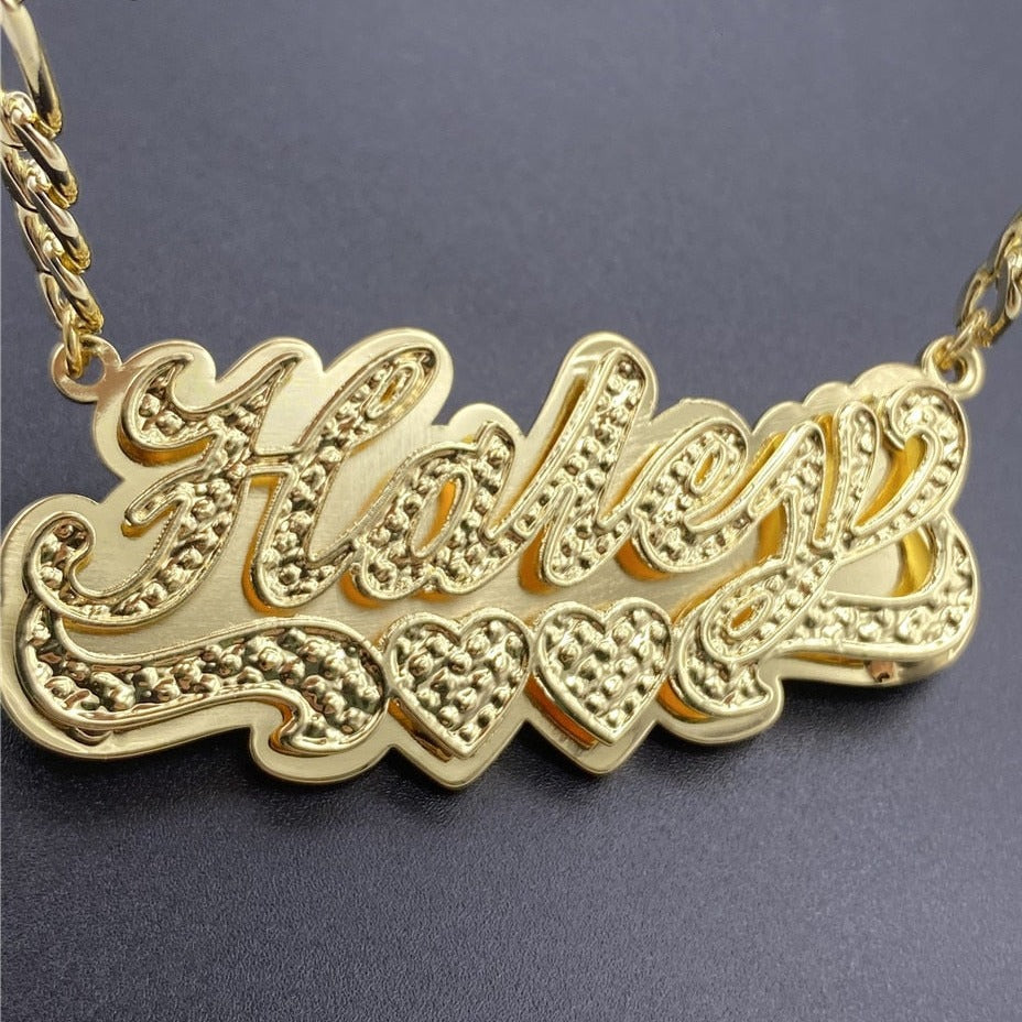 Custom Nameplate Necklace 3D Pendant Necklace Personalized Custom Name Jewelry - MERGE.DAY.1.FREESTYLE