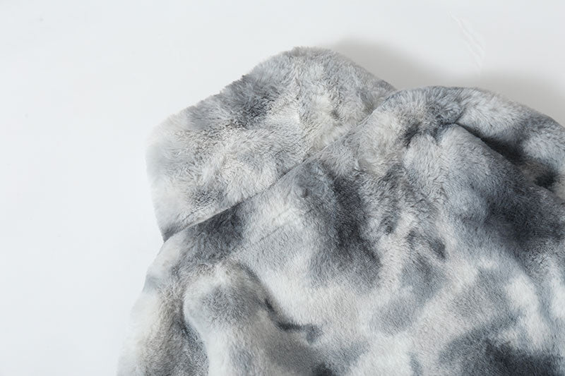 Hip Hop Jacket Streetwear Tie Dye Heart Fuzzy Jackets Warm Coats - MERGE.DAY.1.FREESTYLE