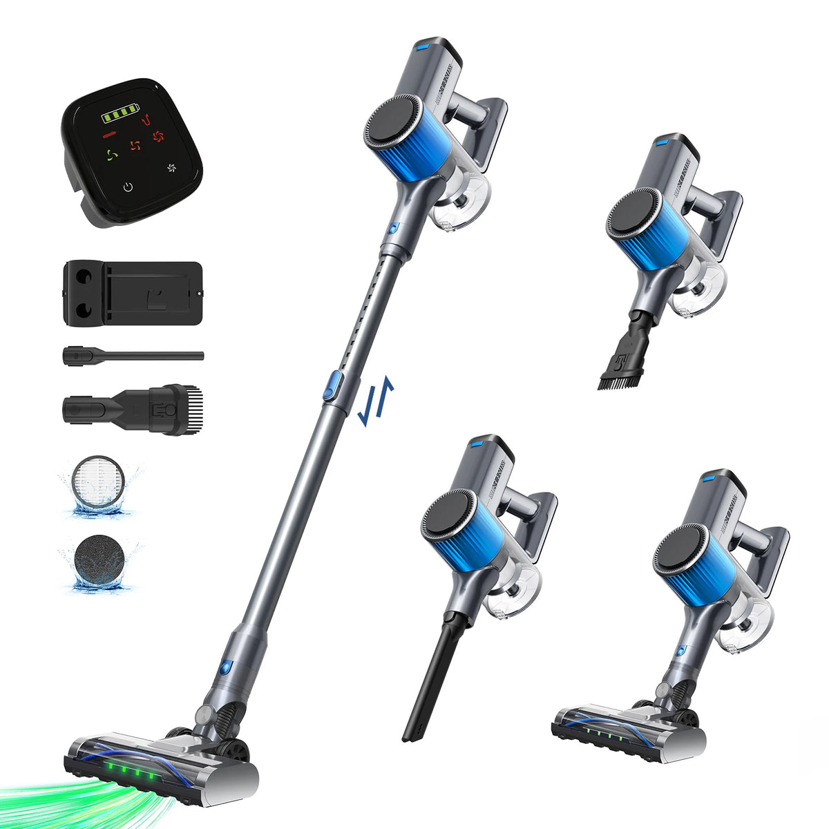 UL/CE/CB/ROHS No Hair Tangles Cordless 40-Minute Stick Vacuum Cleaner with Detachable 0.9L Dust Cup Upright for Carpet Cleaning - MERGE.DAY.1.FREESTYLE
