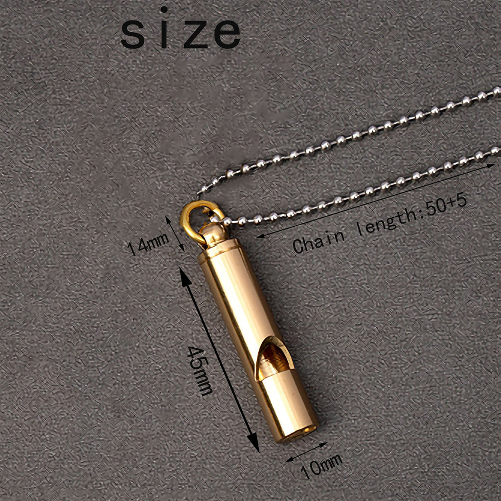 Engraved Text Brass Whistle Necklaces Custom Phone Number Children Anti-lost Necklace - MERGE.DAY.1.FREESTYLE