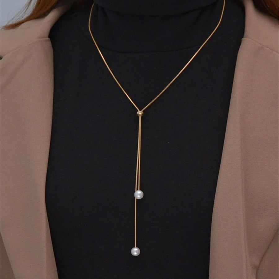 Trend Jewelry Wedding Big Pearl Necklace For Women Fashion White Imitation Pearl Choker - MERGE.DAY.1.FREESTYLE