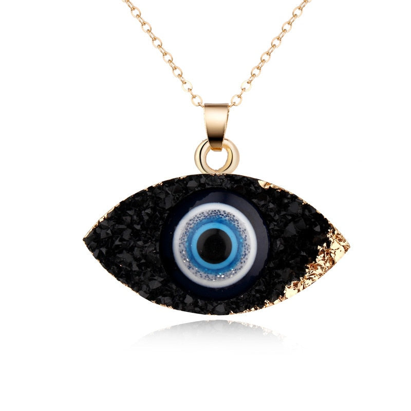 Turkish Evil Eye Pendant Choker Necklace Lucky Blue Evil Eyes Clavicle Chain Necklace - MERGE.DAY.1.FREESTYLE